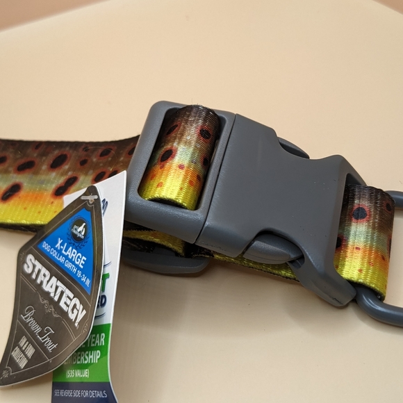 Brown Trout Pattern Dog Collar Size X-Large - Picture 6 of 6